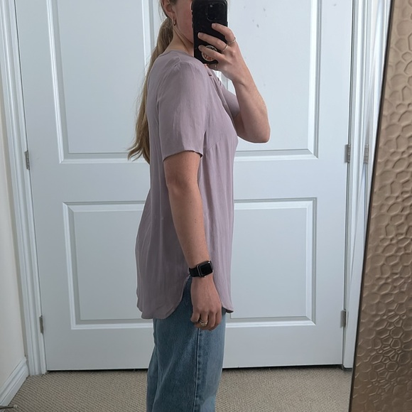 Purple Short Sleeve Blouse - Picture 4 of 7